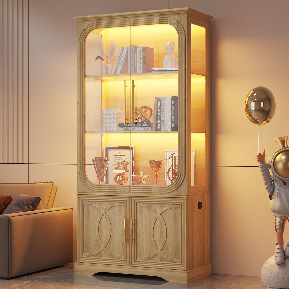 Display Cabinet with Glass Doo - đánh giá và giá Collectible & Vintage Dolls For Wedding